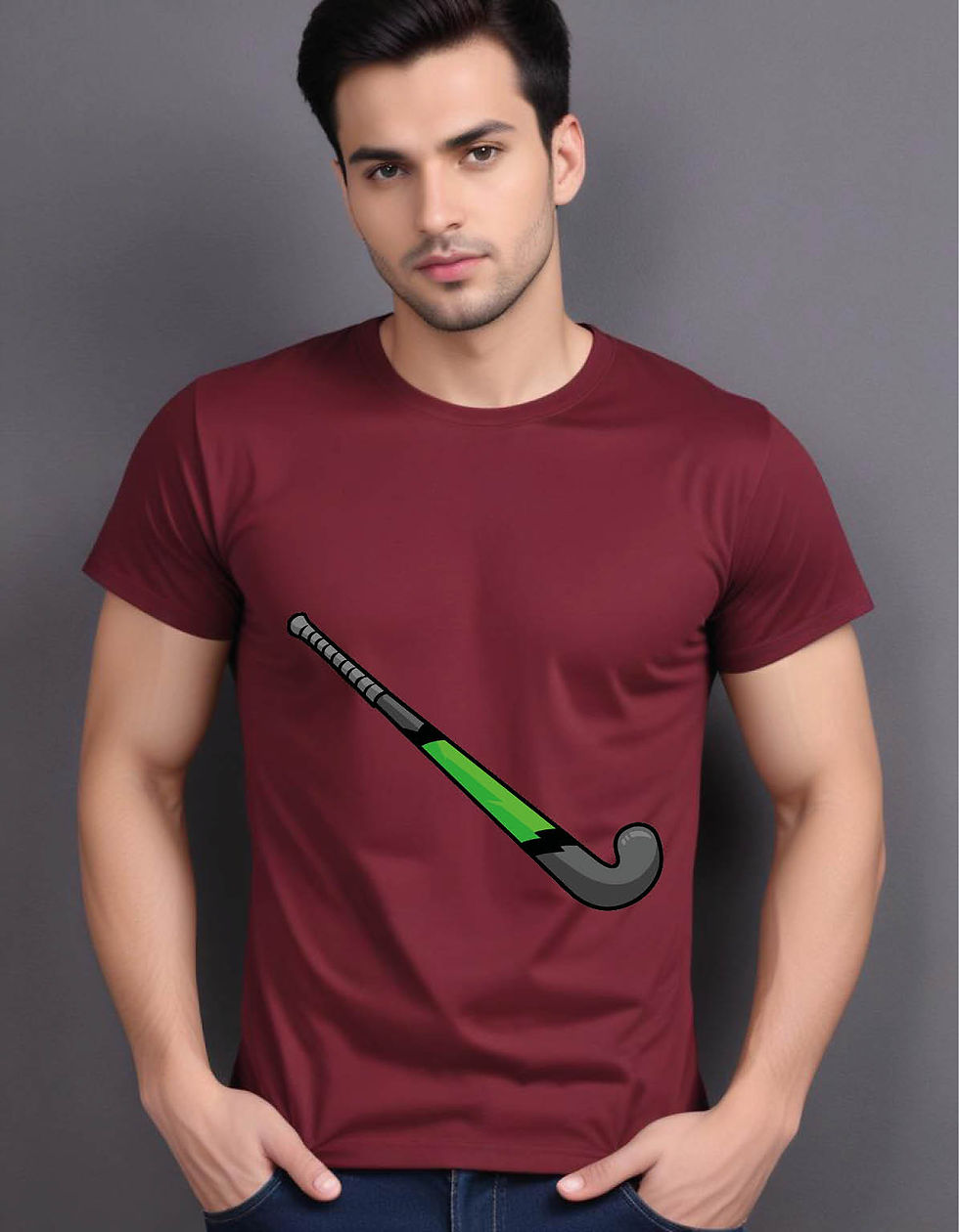 Thumbnail: indoor hockey stick mens printed graphic t shirt