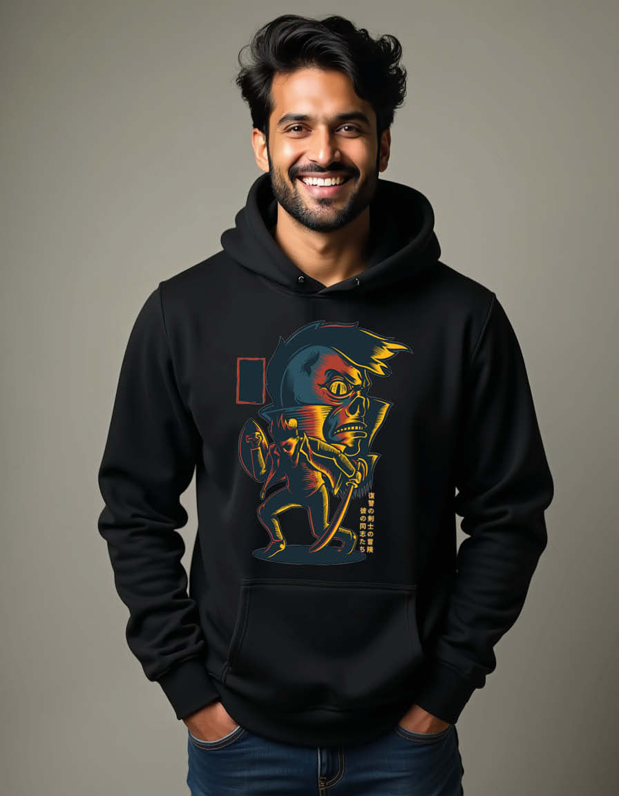 Thumbnail: Retro Dinosaur DJ Illustration Premium Unisex Printed Graphic Hoodies