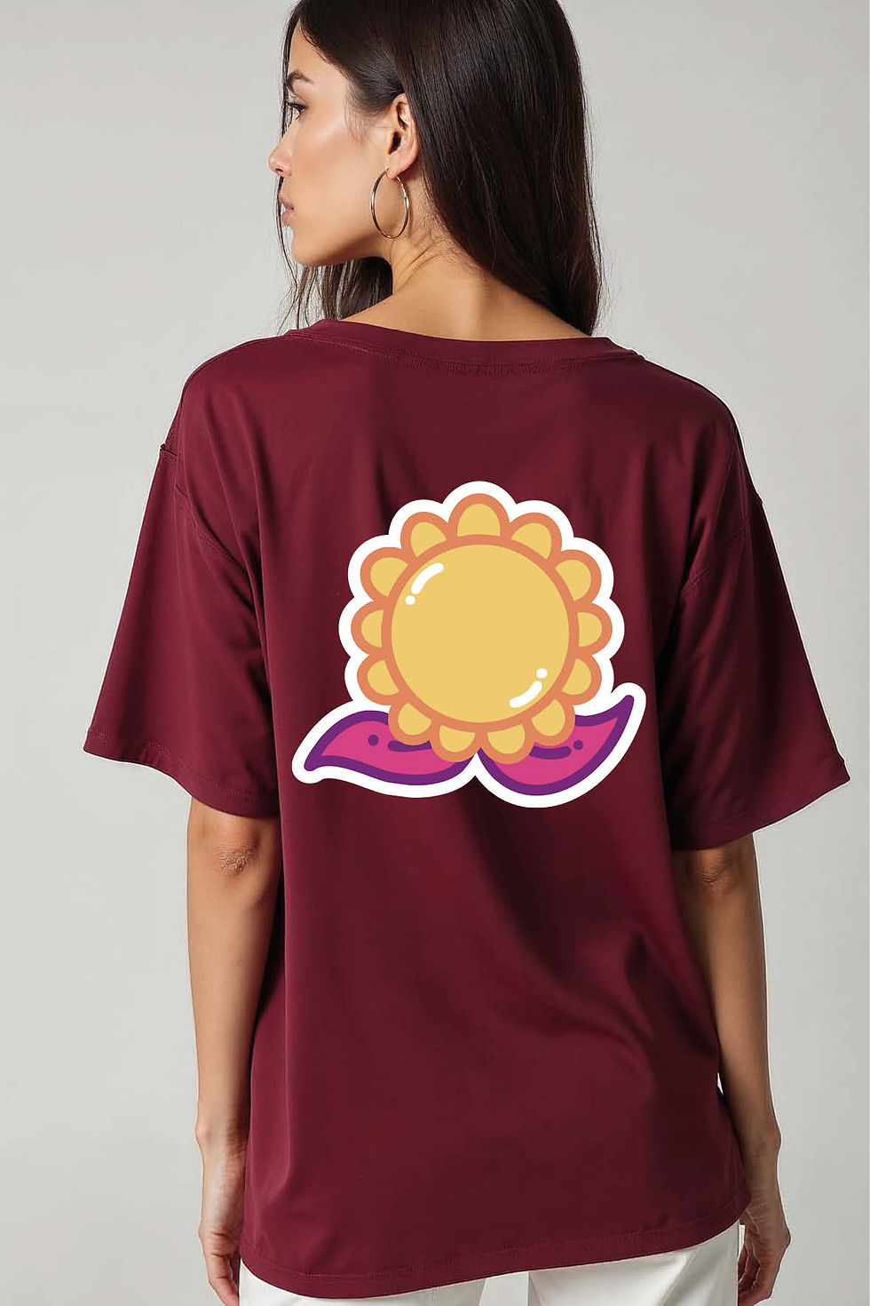 Thumbnail: Flower Aesthetic Unisex Drop Shoulder Oversized T-Shirt for Men & Women