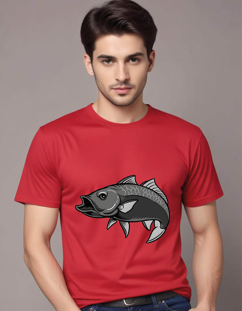Thumbnail: fish mens printed graphic t shirt