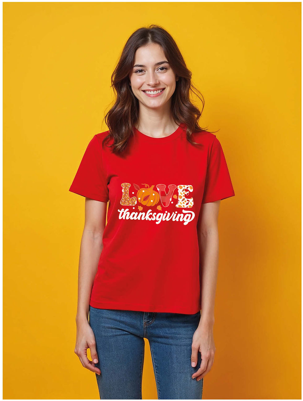 Thumbnail: love thanksgiving Stylish Women’s Printed Graphic Streetwear T-Shirt – Low Price
