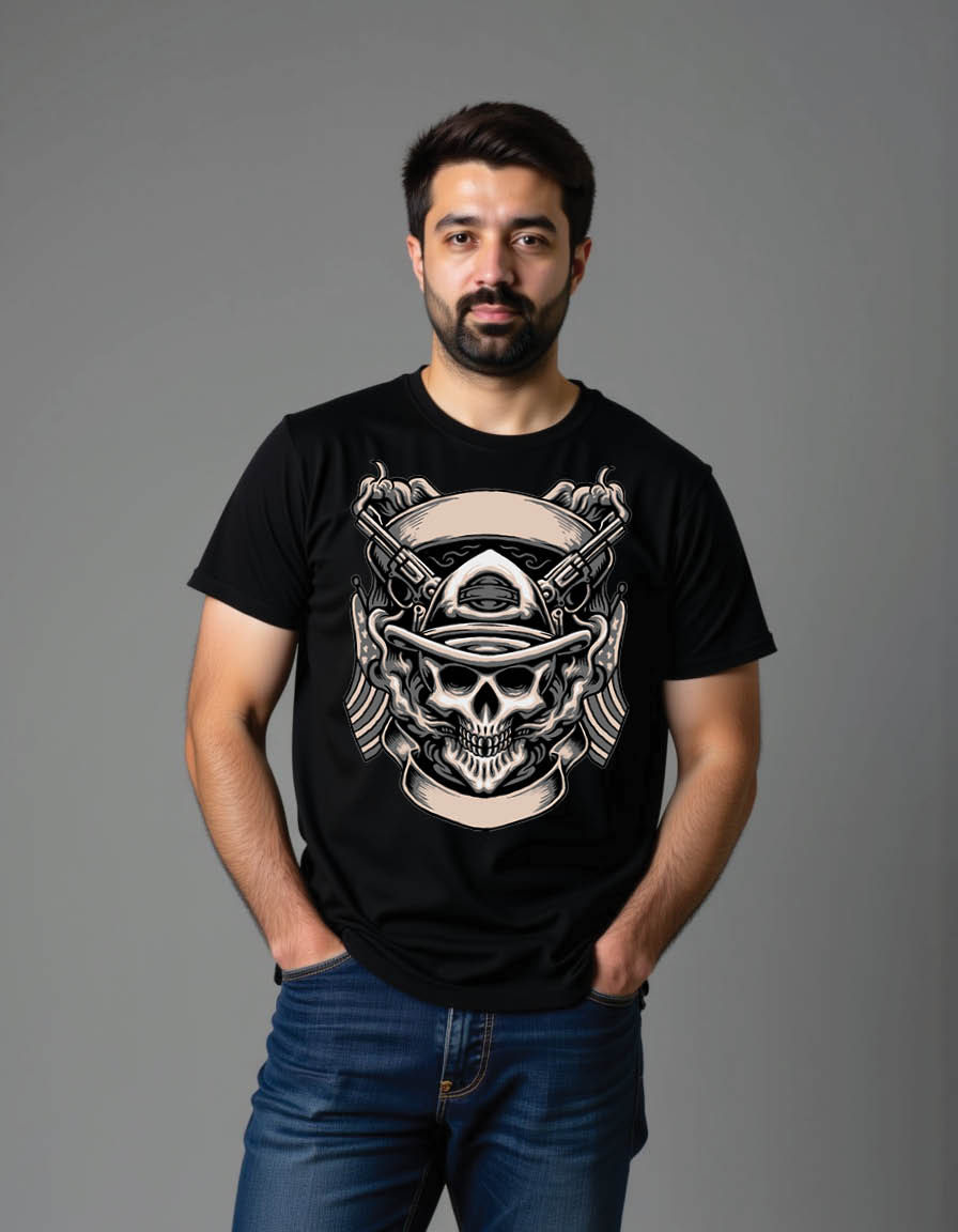 Thumbnail: cowboy skull  mens printed graphic t shirt