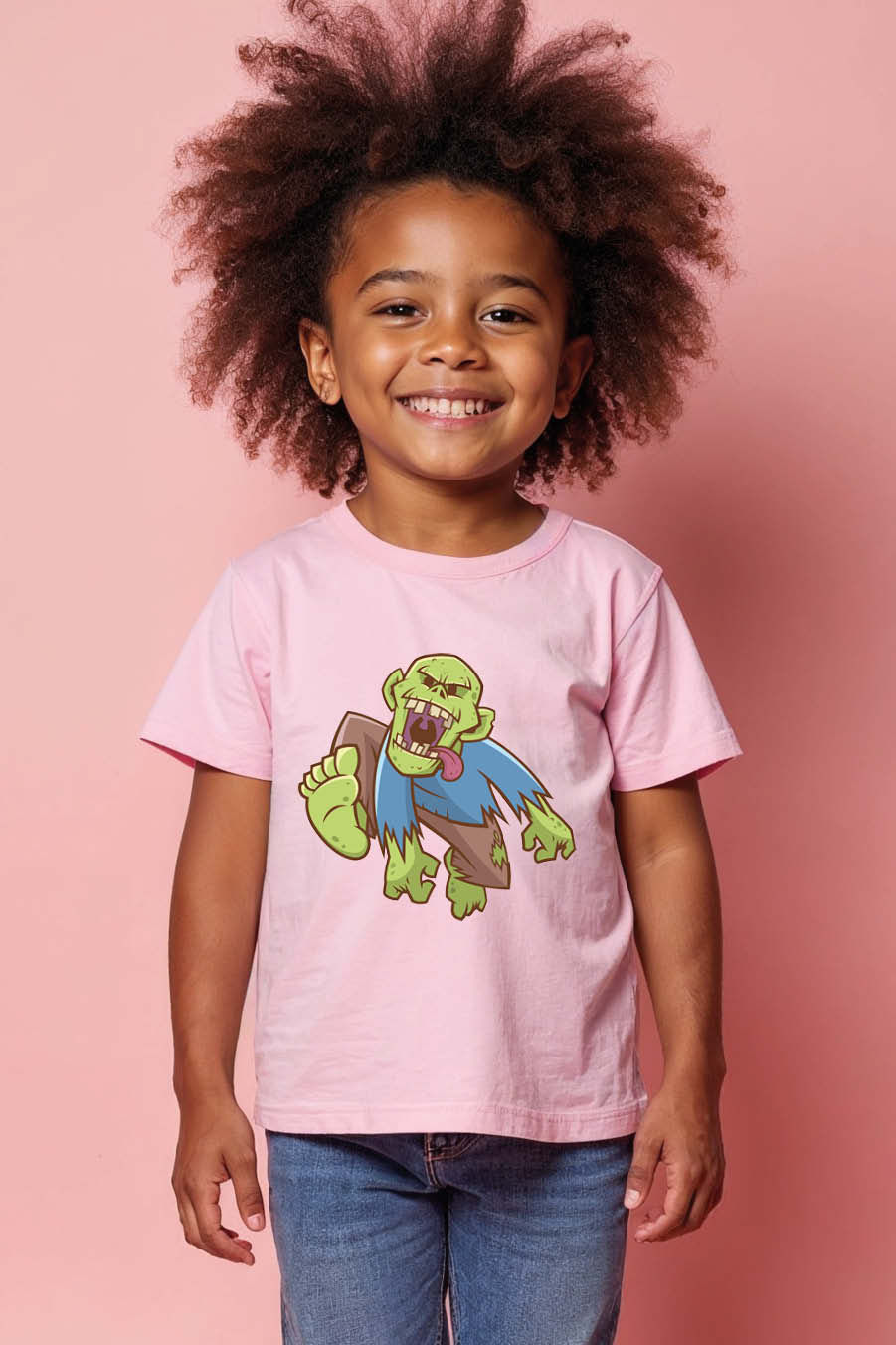 Thumbnail: Torn Clothes Green Zombie Graphic T-Shirt Cute Trendy Printed Tee for Kids