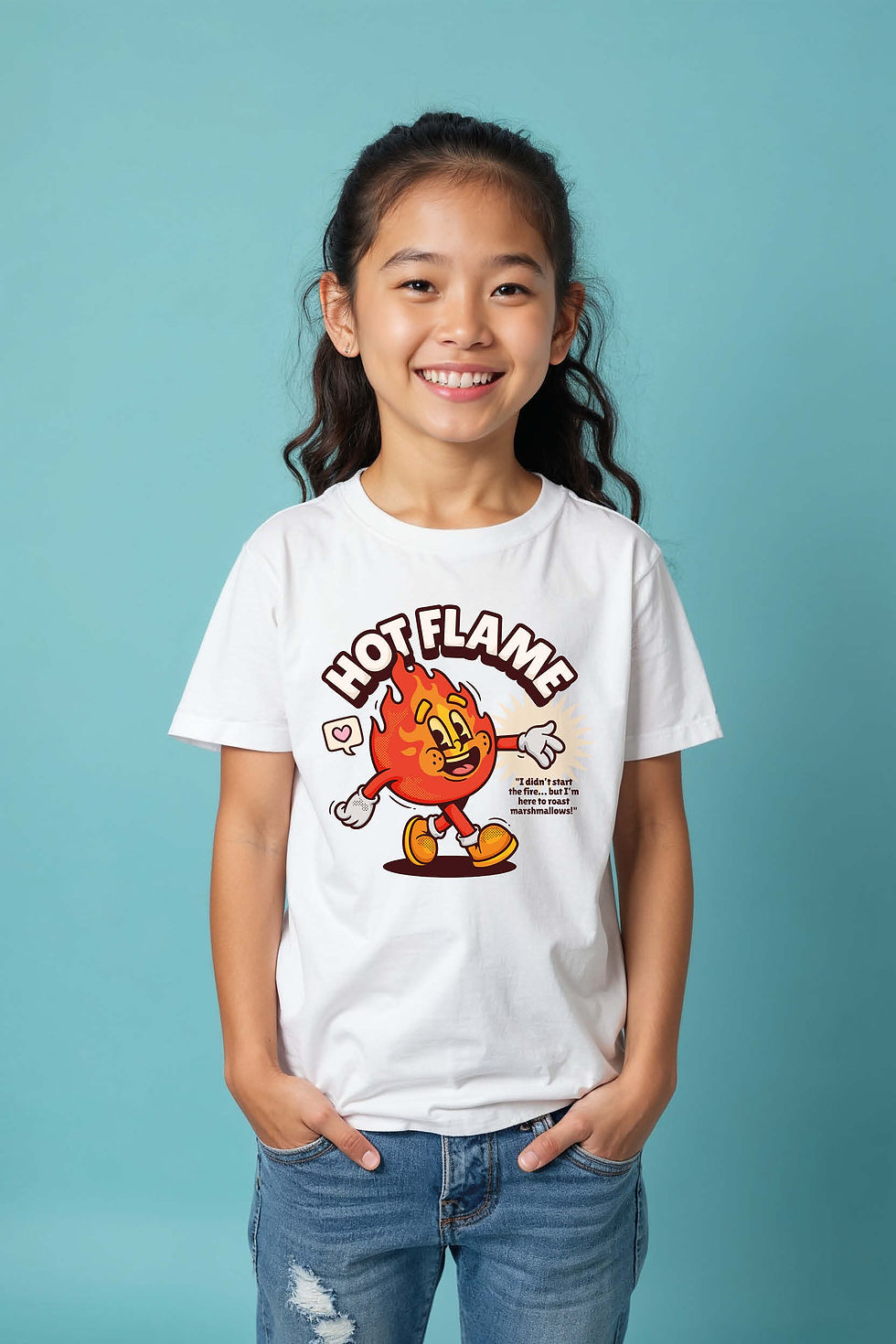 hot flame Soft Stylish Kids Graphic T-Shirt – Character Print Design