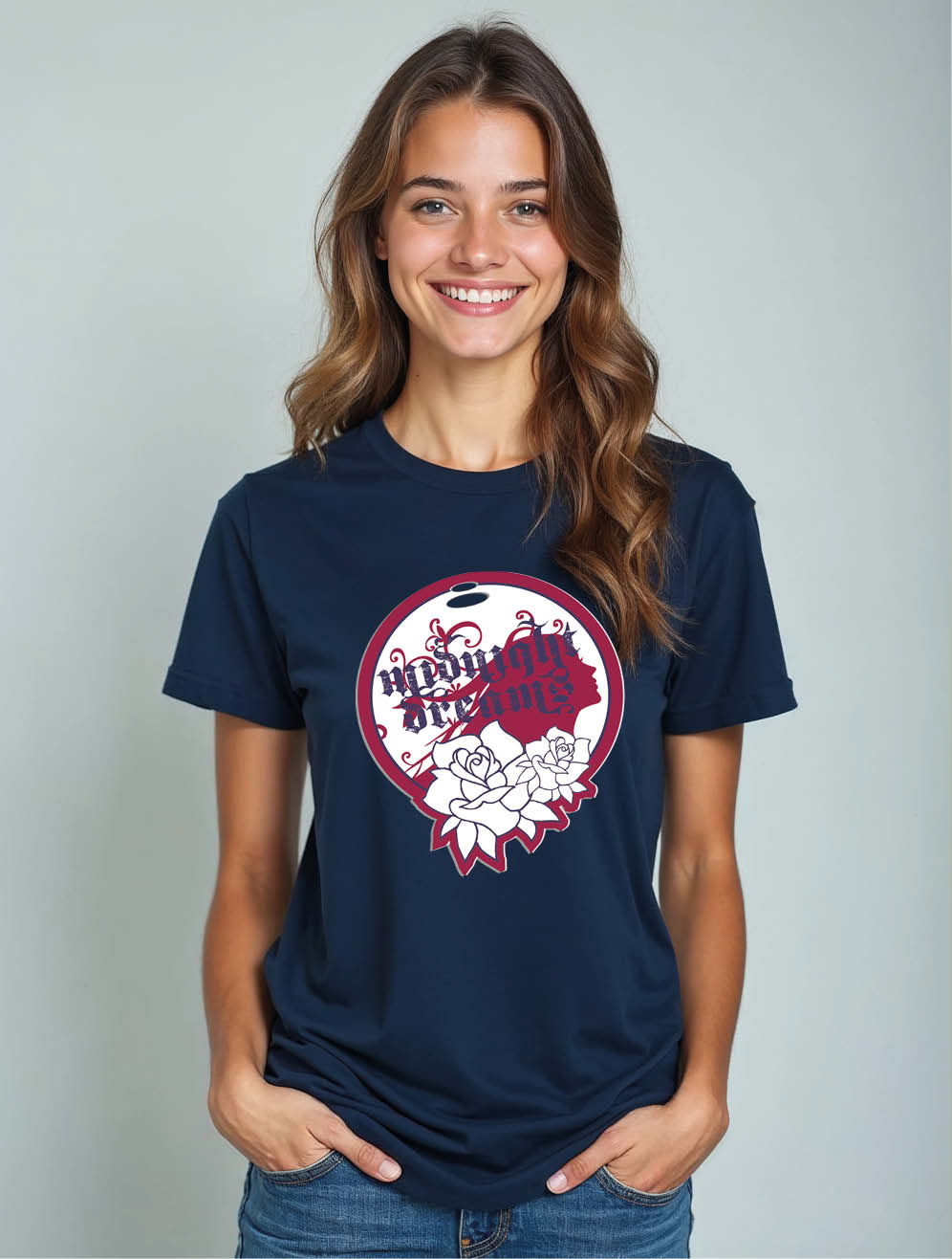 Gothic Midnight Dreams Roses Cool Women’s Printed Graphic Streetwear T-Shirt