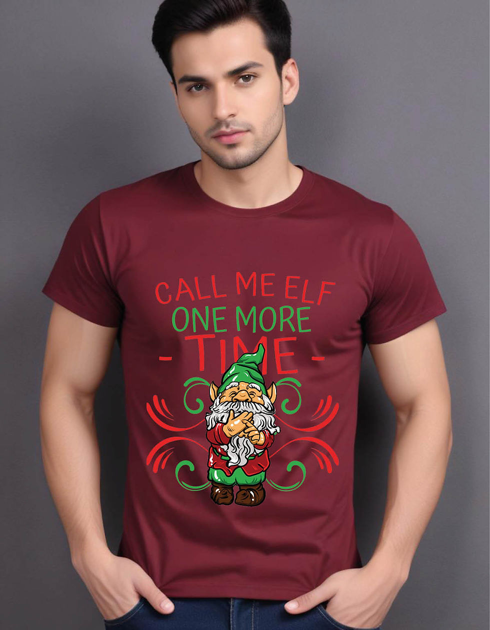 Thumbnail: call me elf mens printed graphic t shirt