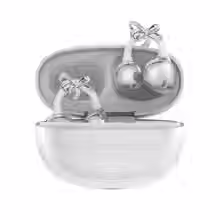 Jeweled High Quality Earbuds - White