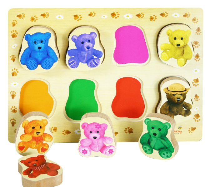 Colour Match Teddy bears Chunky puzzle 6pc