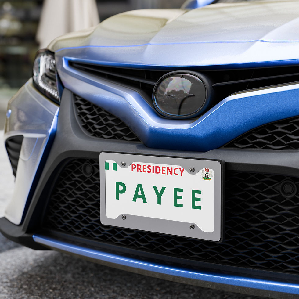 Payee Vanity license plate