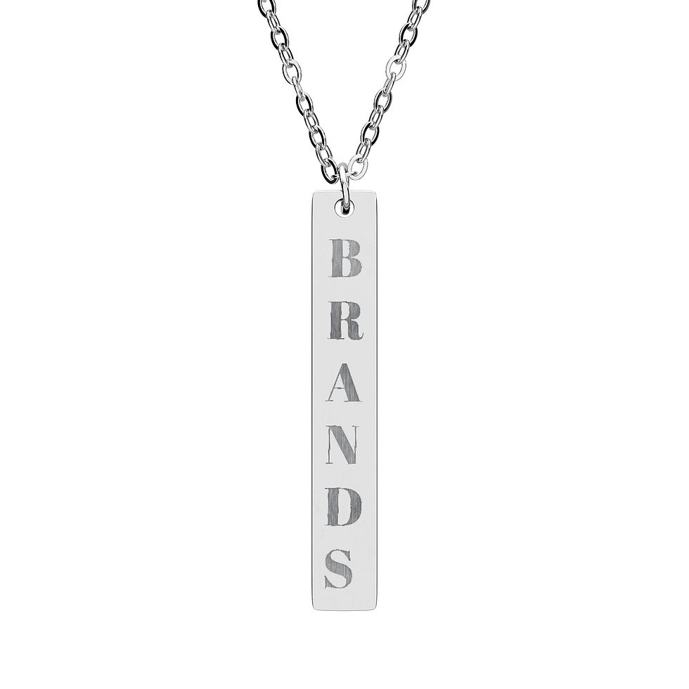 Brands Engravable Vertical Bar Necklace — Personalized Minimalist Pendant