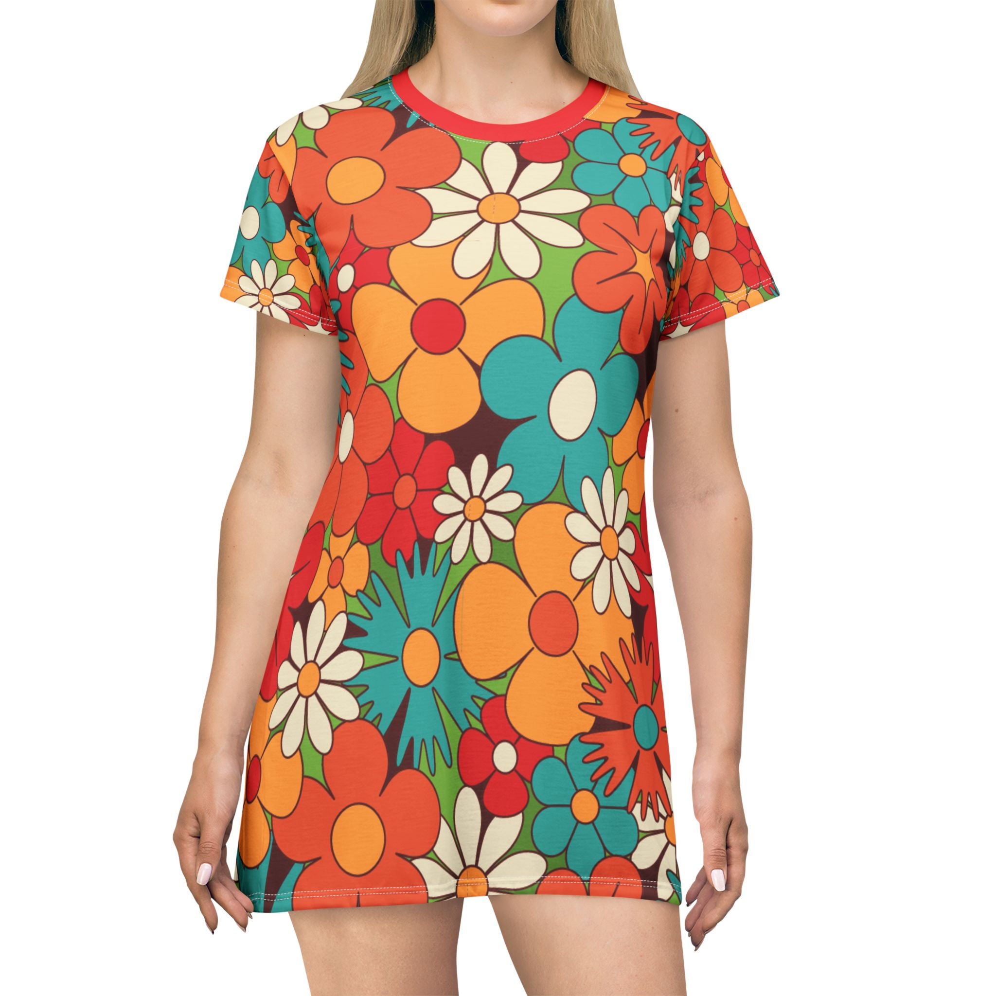Brands All Over Print T-Shirt Dress