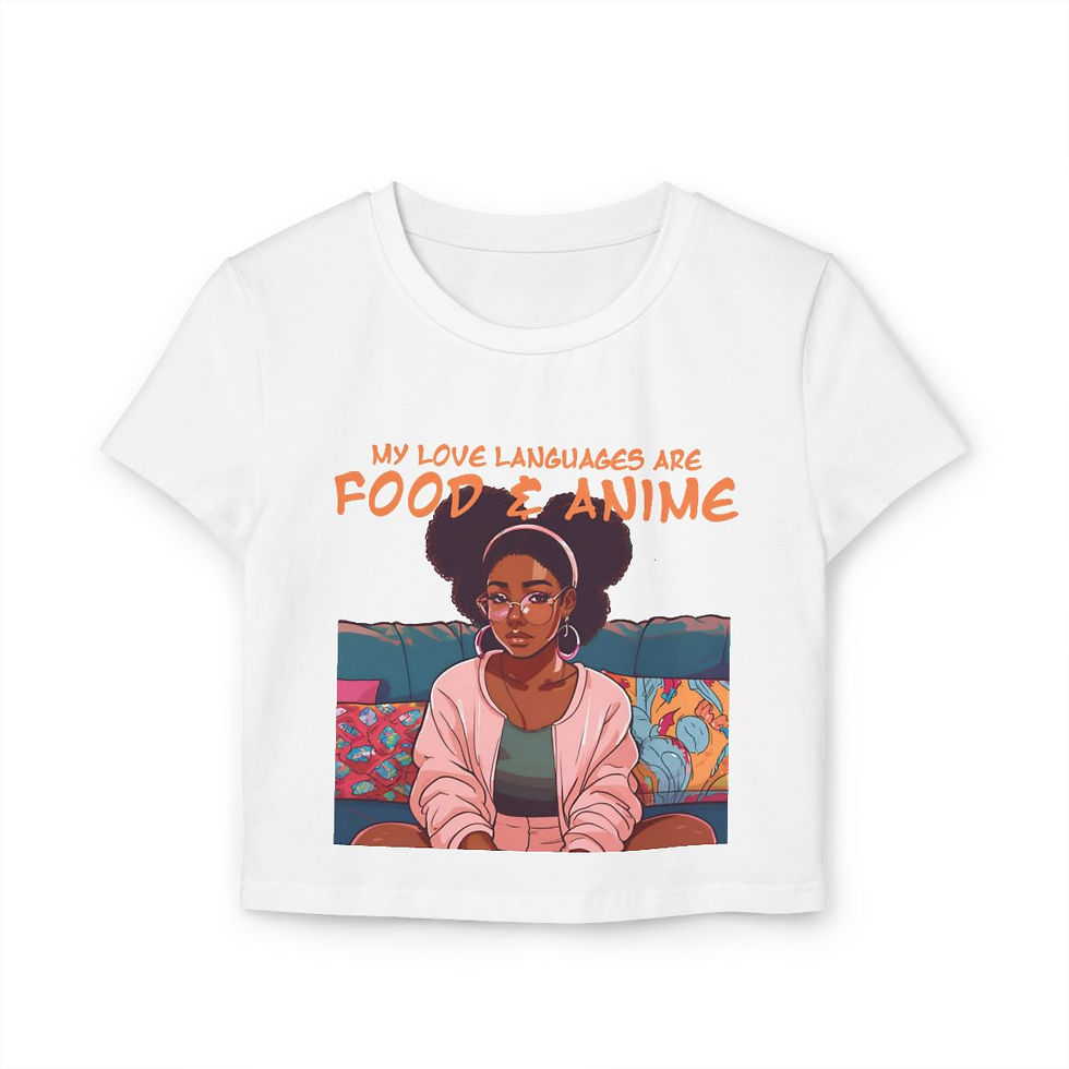Thumbnail: Food and Anime Love Language Women's Baby Tee