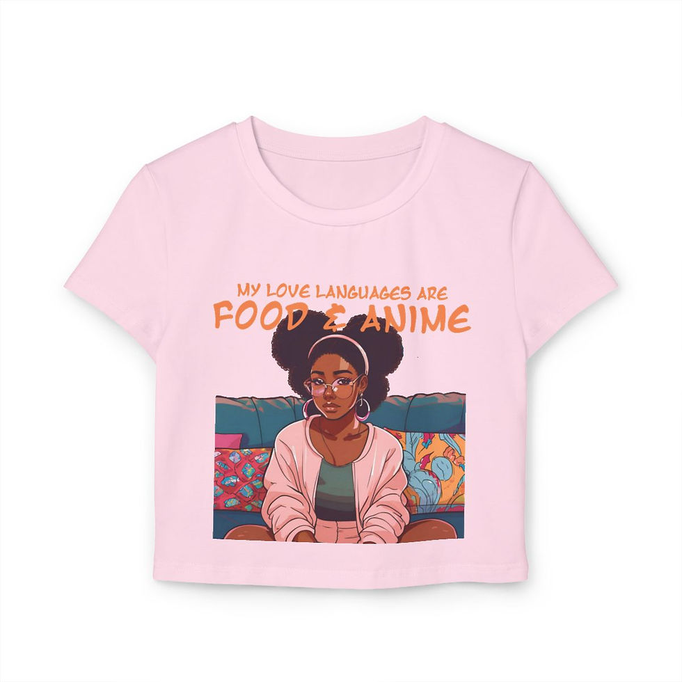 Thumbnail: Food and Anime Love Language Women's Baby Tee