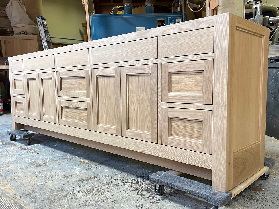 108" white oak double vanity