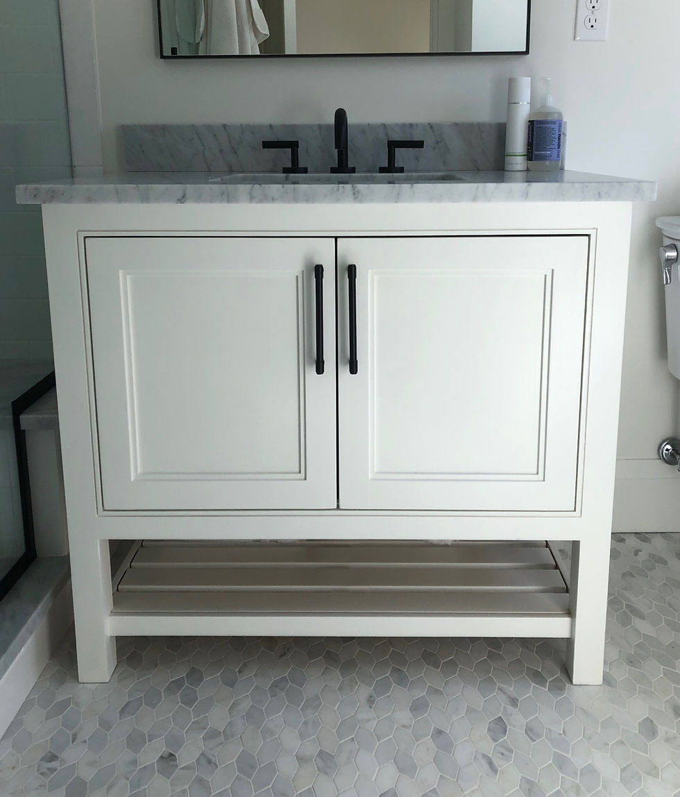36" painted vanity with shelf
