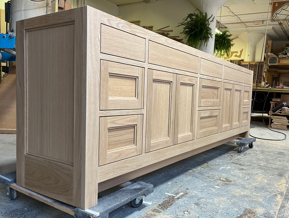 108" white oak double vanity