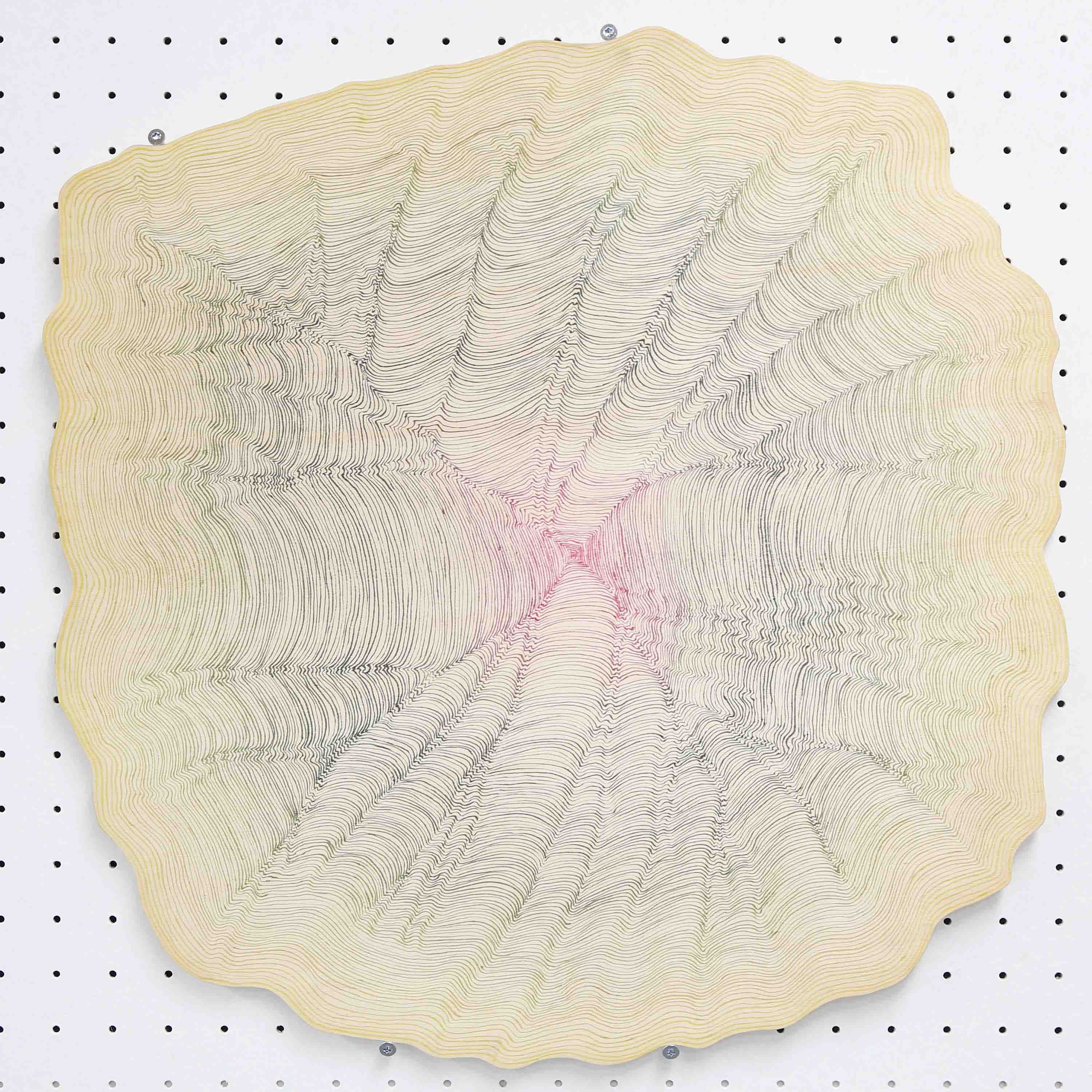 Ohne Titel 13 - around 50cm x 50cm - ink on wood