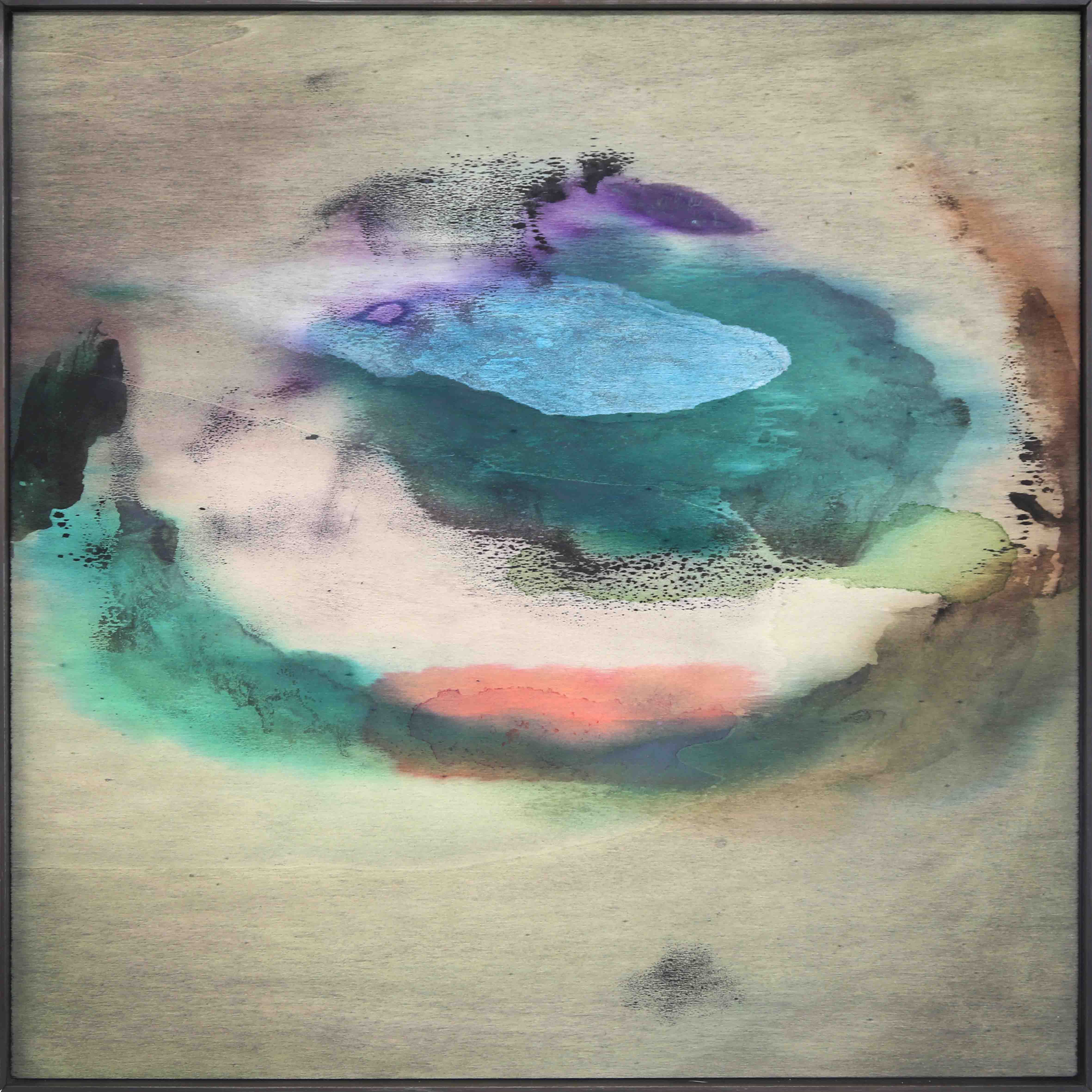 SOLD - Erinnerungswolke - 40 x 40cm - ink on wood, steel frame