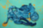 Blue Girl in Front of Bike (Blue Boots)
