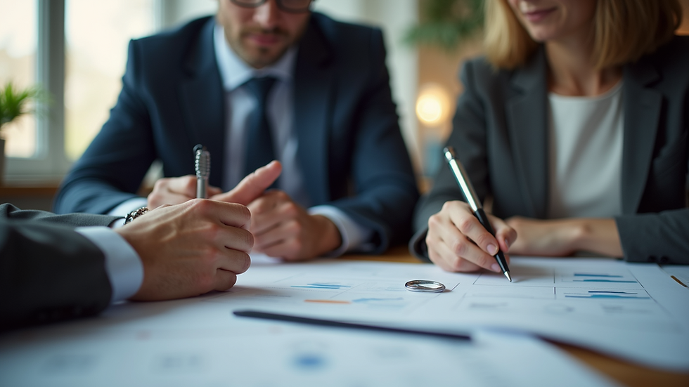 Eye-level view of a business coach engaging with a client during a strategy session