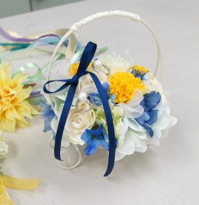 「リングピロー&花冠&リボンワンズレッスン」~新郎新婦仲良く~