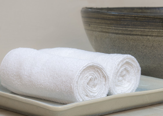 Rolled hotel handdoeken