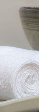 Rolled hotel towels