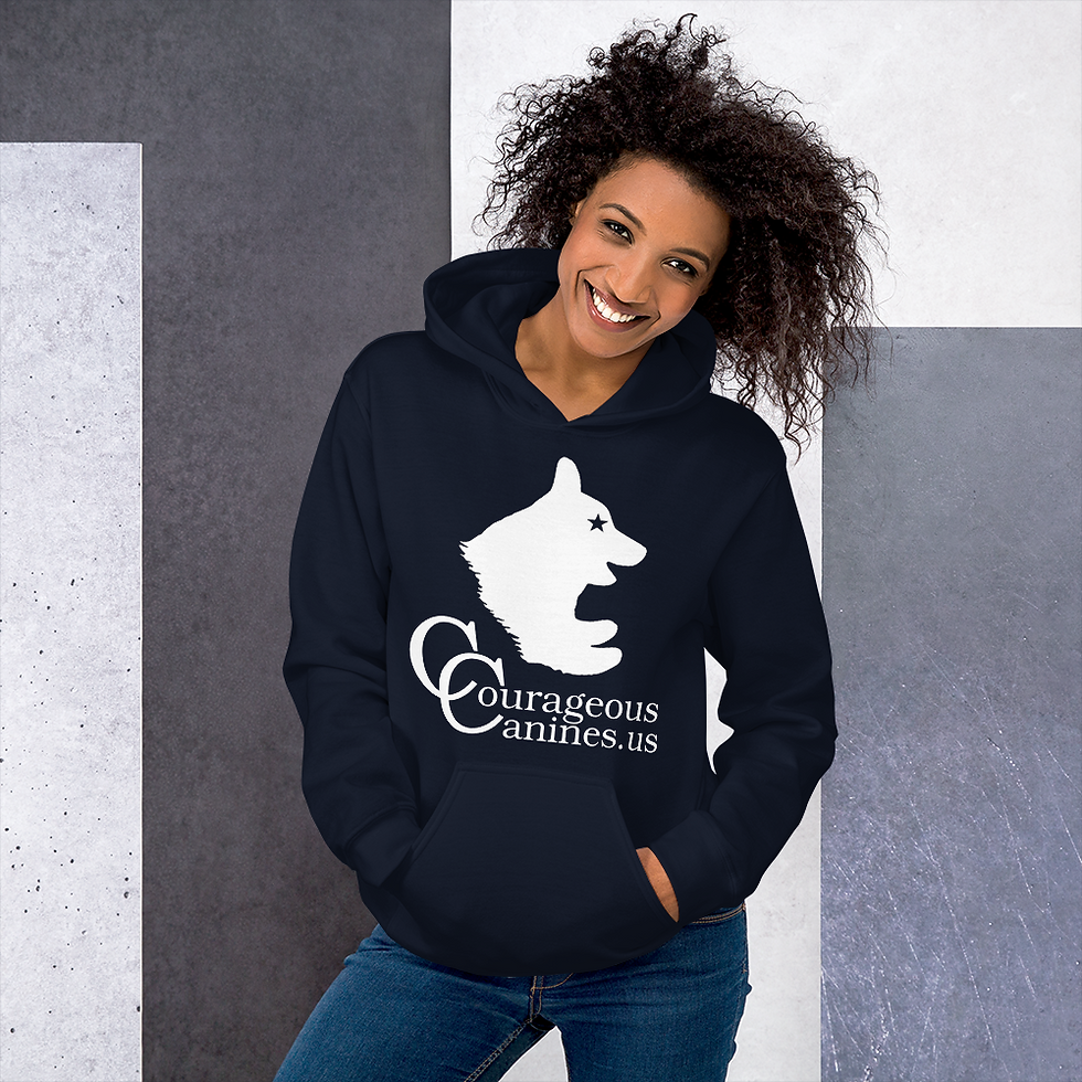 Thumbnail: Unisex Courageous Canines White Logo Hoodie
