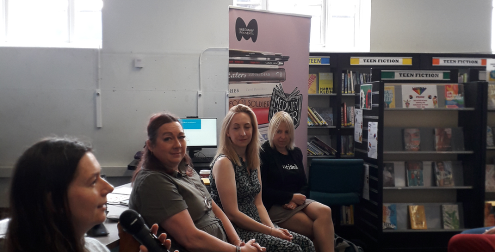 6 June- Theatre panel, L-R - Nina Telegina, Kate Mechedou, Claire Loiuse Amias, Sarah Hehir