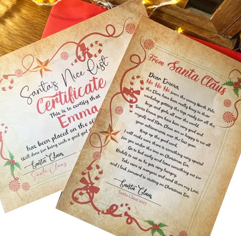 Thumbnail: Personalised Santa Cert, Letter, Envelope + Badge