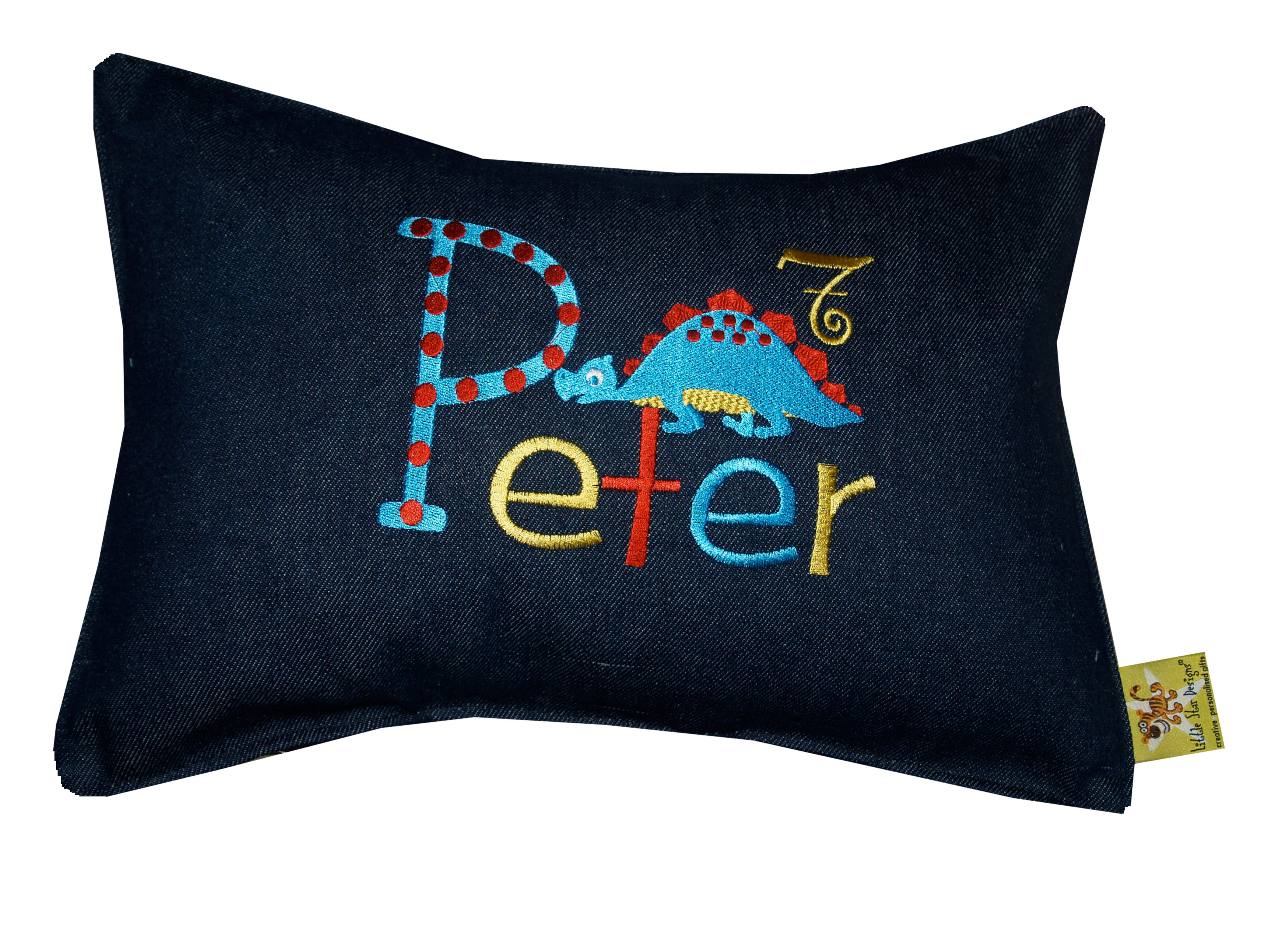 Personalised Embroidered Denim Cushion