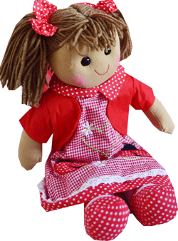 Red Gingham Ragdoll with Name