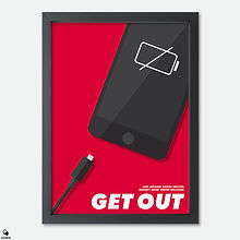 Get Out Minimalist Mini Framed Print - No Charge