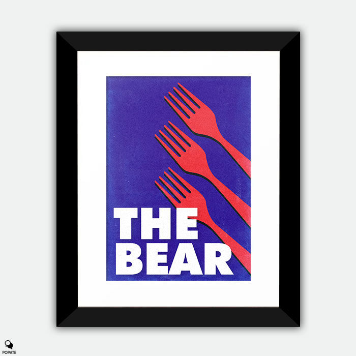 The Bear Minimalist Large Framed Print - Forks