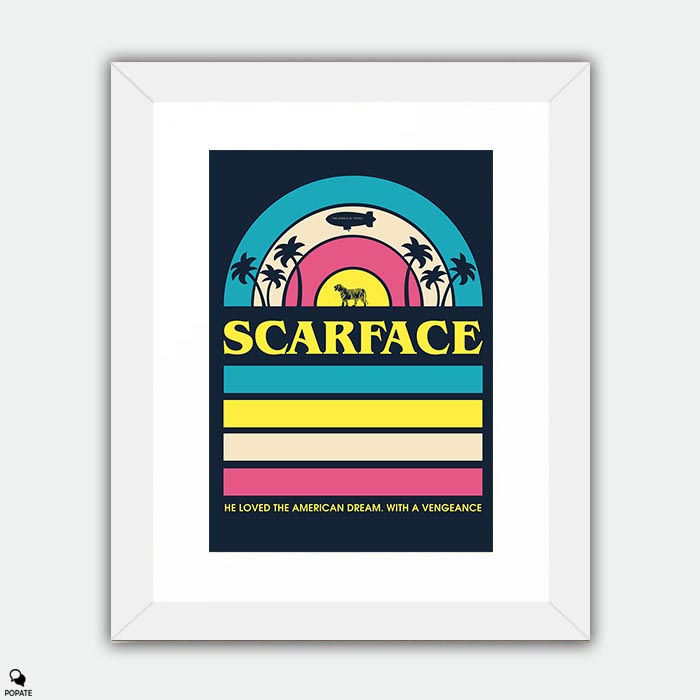 Thumbnail: Scarface Minimalist Framed Print - Miami