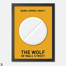 The Wolf Of Wall Street Minimalist Mini Framed Print - Pill