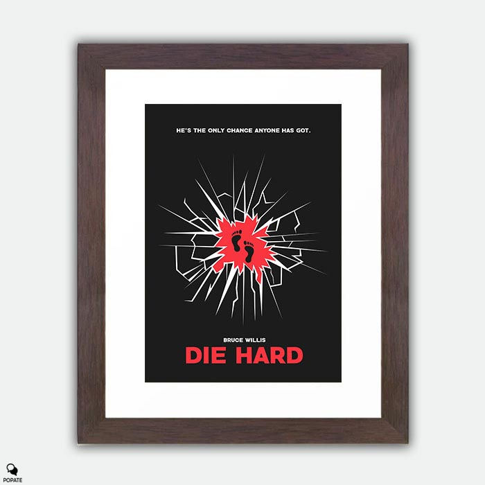 Thumbnail: Die Hard Minimalist Framed Print - Broken Glass