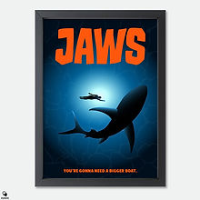 Jaws Minimalist Alternative Mini Framed Print