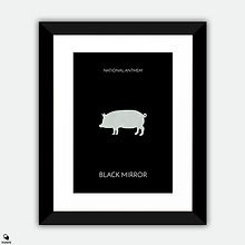 Black Mirror Minimalist Large Framed Print - National Anthem