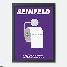 Seinfeld Minimalist Mini Framed Print - The Stall