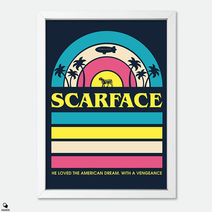 Thumbnail: Scarface Minimalist Mini Framed Print - Miami