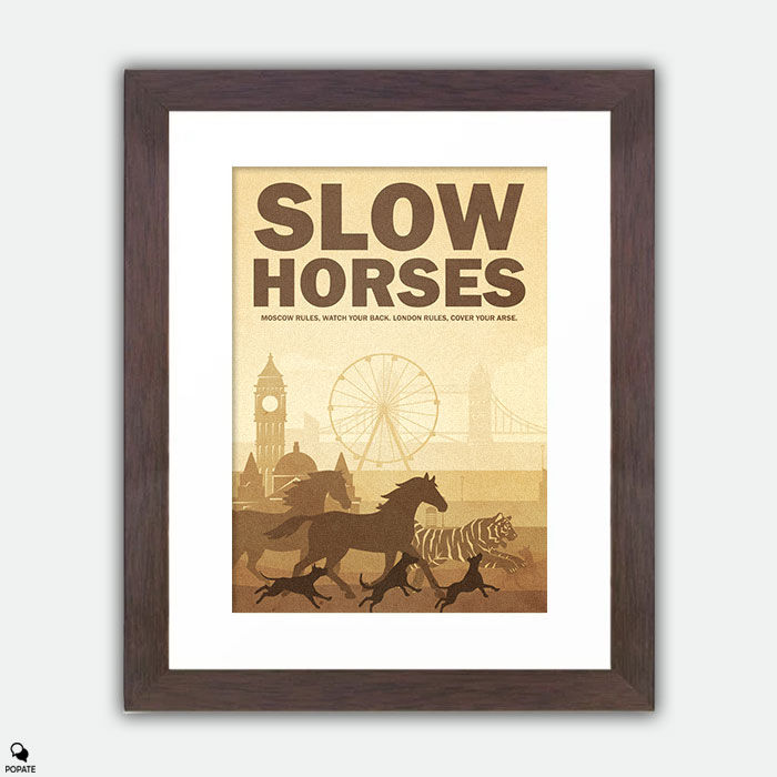 Thumbnail: Slow Horses Minimalist Large Framed Print - Tigers
