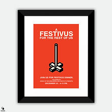 Seinfeld Minimalist Vintage Large Framed Print - Happy Festivus