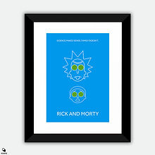 Rick And Morty Minimalist Large Framed Print