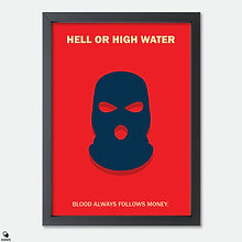 Hell or High Water Minimalist Mini Framed Print - Mask