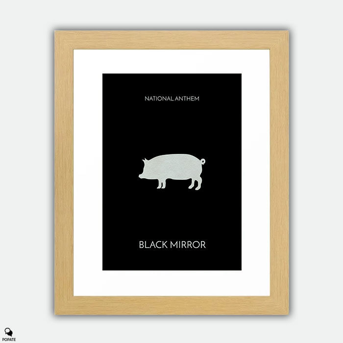 Thumbnail: Black Mirror Minimalist Large Framed Print - National Anthem