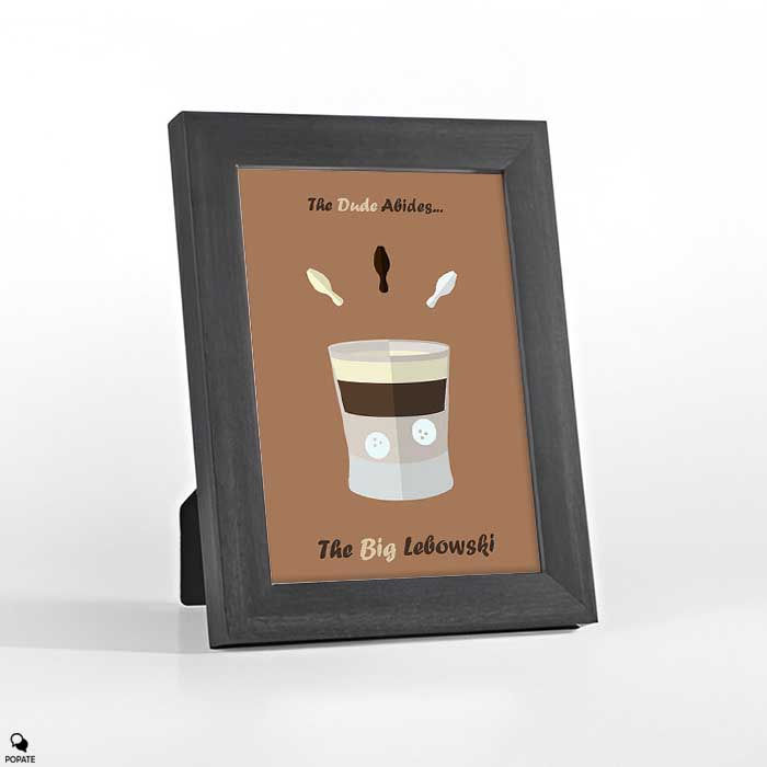 Thumbnail: The Big Lebowski Minimalist Mini Framed Print - White Russian