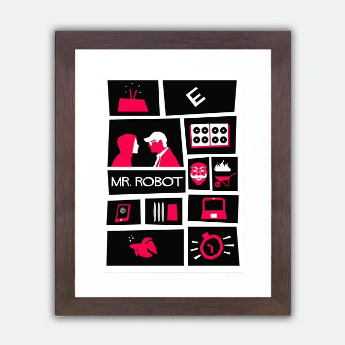 Thumbnail: Mr. Robot Alternative Vintage Saul Bass Style Framed Print