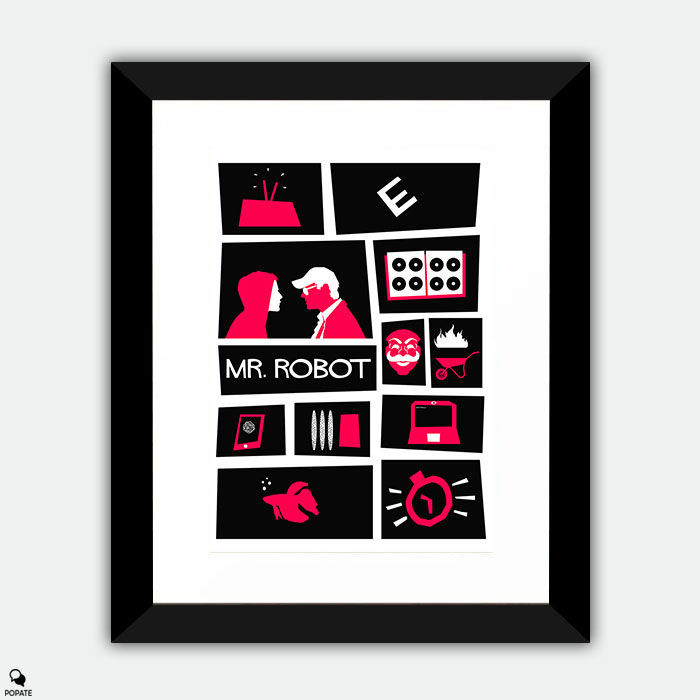 Mr. Robot Alternative Vintage Saul Bass Style Framed Print