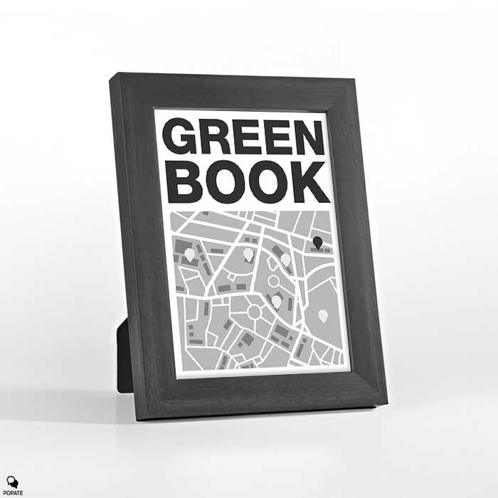 Thumbnail: Green Book Minimalist Mini Framed Print - Map
